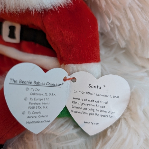 TY Beanie Babies 1998 Ty SANTA BD 12-6-98 - Picture 4 of 8